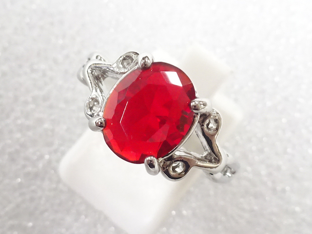 JAPANESE KIMONO / ANTIQUE COLORED STONE RING (SIZE 21)